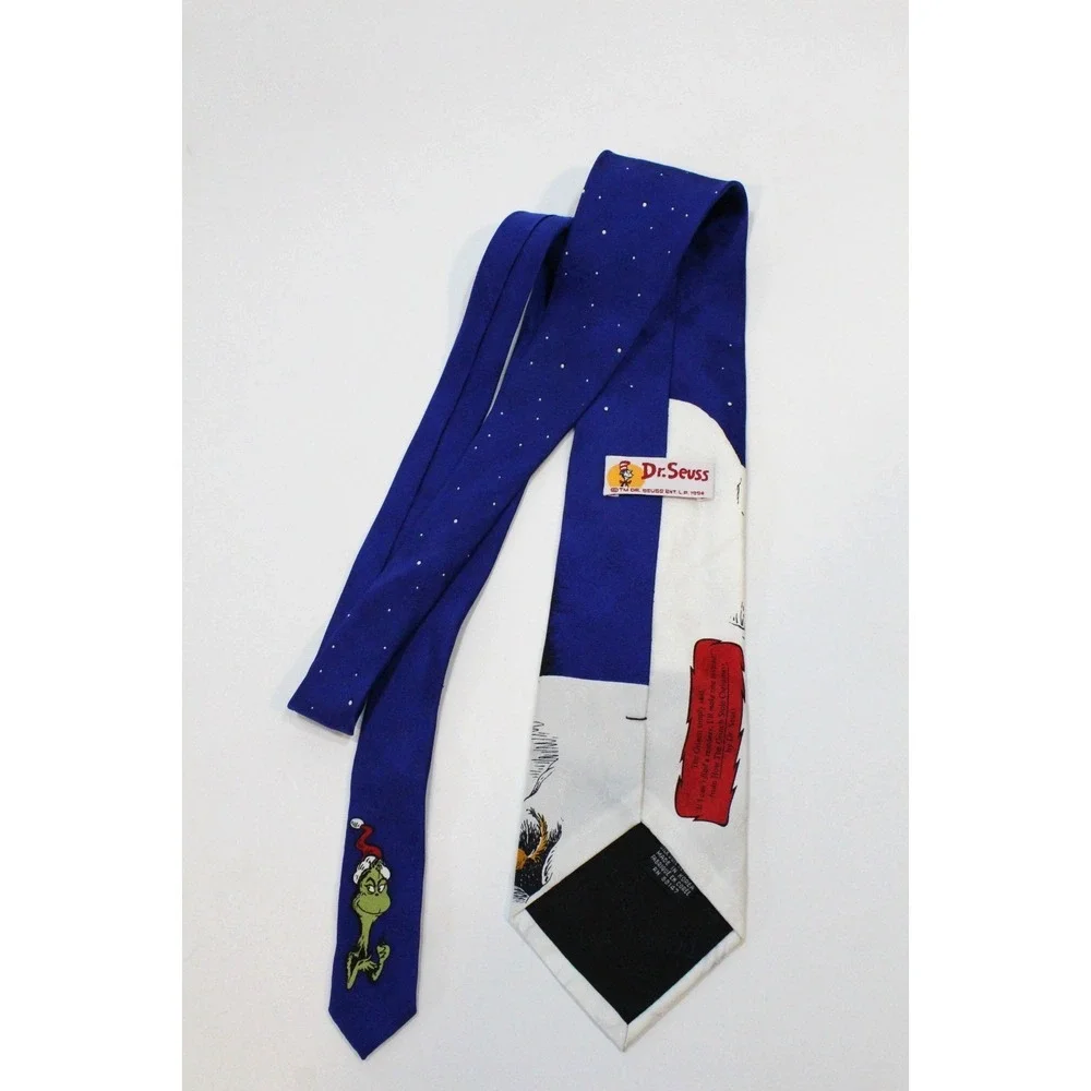 Dr Seuss How The Grinch Stole Christmas Silk Necktie Tie‎ Holiday Novelty 2of2